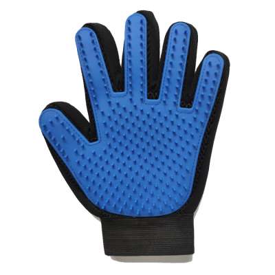 Eco-friendly fashion custom logo rubber 2-in-1 pet shedding brush grooming glove for cleaning